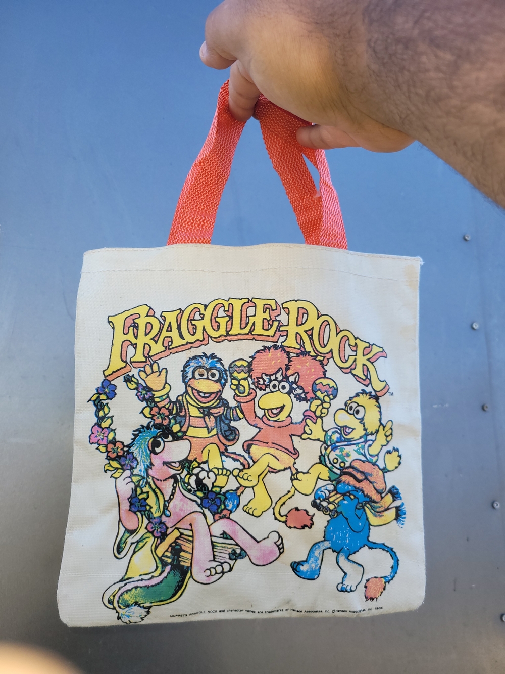 Vintage Fraggle Rock Muppets Canvas Bag Jim Henson 1985 Tote #Muppets #henson